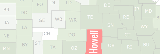 Howell County Map