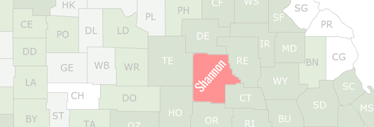 Shannon County Map